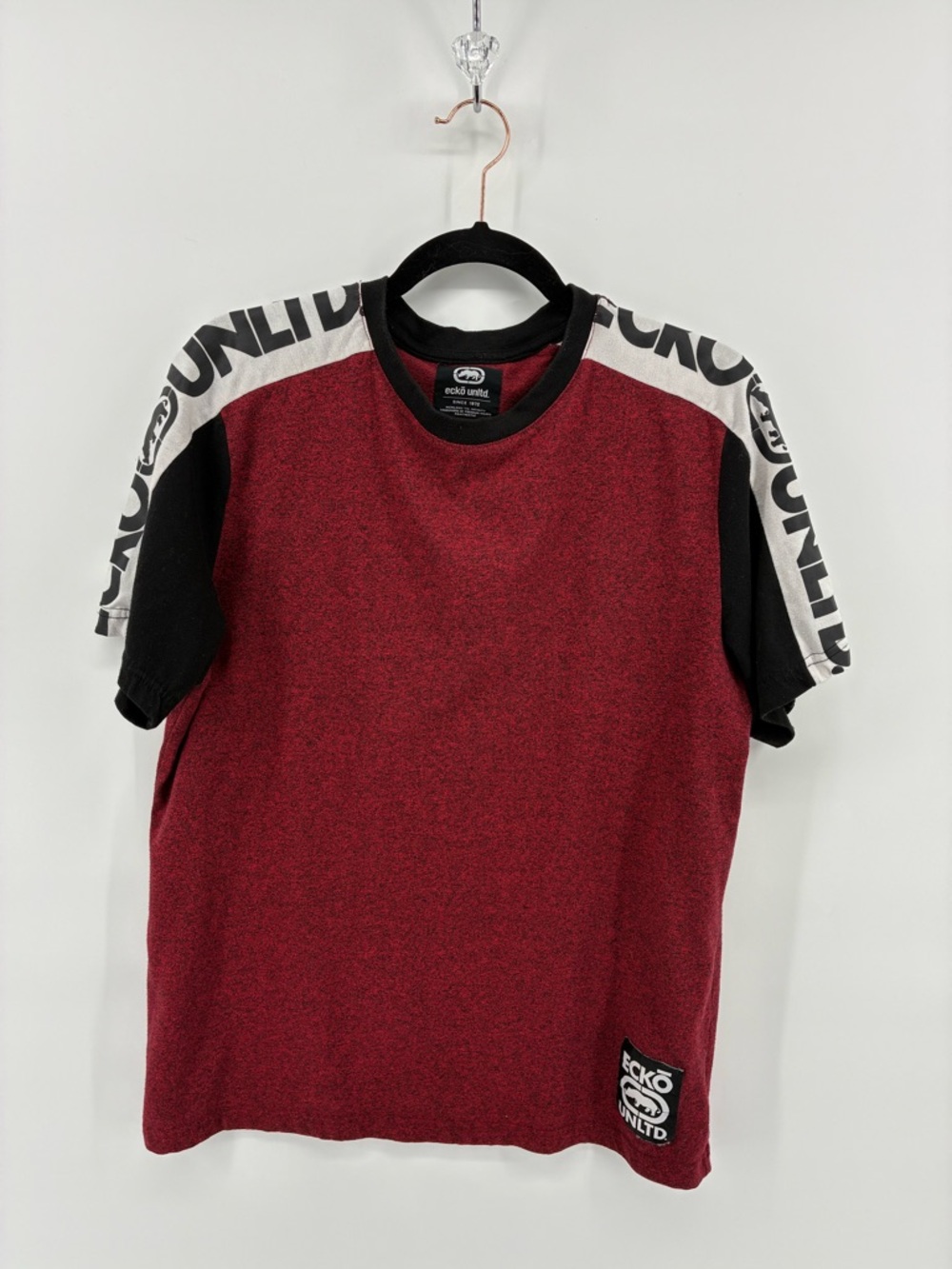 Ecko Unlimited Red Heather Logo Patch Tee